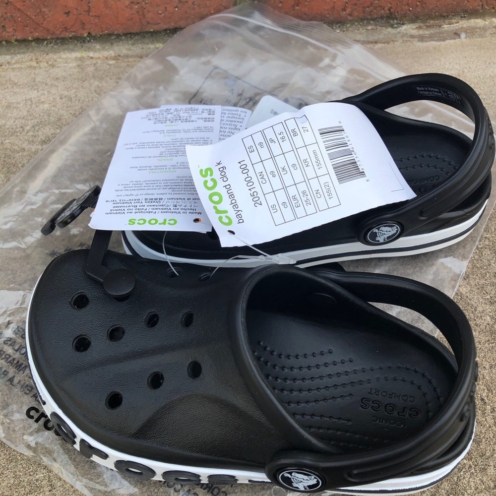 New Crocs Kids’ Bayaband Clog Classic Black - Picture 9 of 16